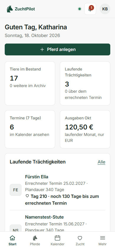 ZuchtPilot auf dem Handy